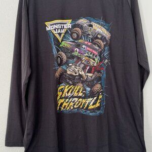 Monster Jam Men's Large Long Sleeve Shirt 2020 Authentic Skull Throttle